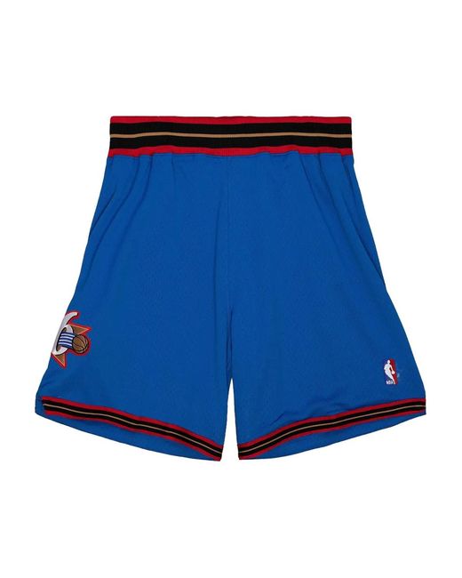 Mitchell & Ness Blue Philadelphia 76Ers Royal 1999-00 Alternate Authentic Basketball Shorts for men