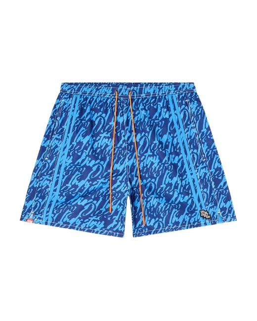 DIESEL Blue Soccer-41-D-Pop Swim Shorts for men
