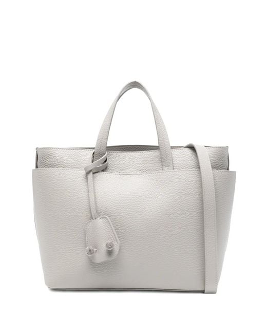 Fabiana Filippi Gray Pebble-Grain Tote Bag