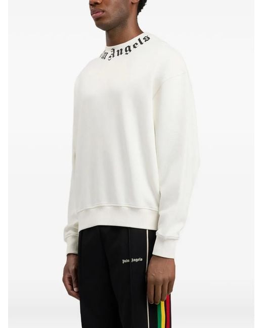 Palm Angels White Logo Sweatshirt for men
