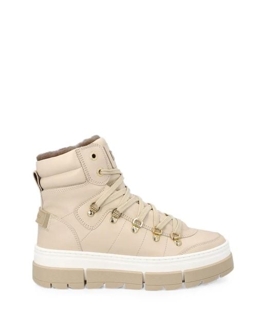 Bogner Natural Lace-Up Leather Boots