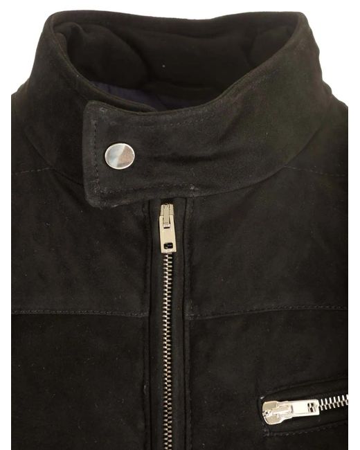 Al Duca D'aosta Black Padded Suede Gilet for men