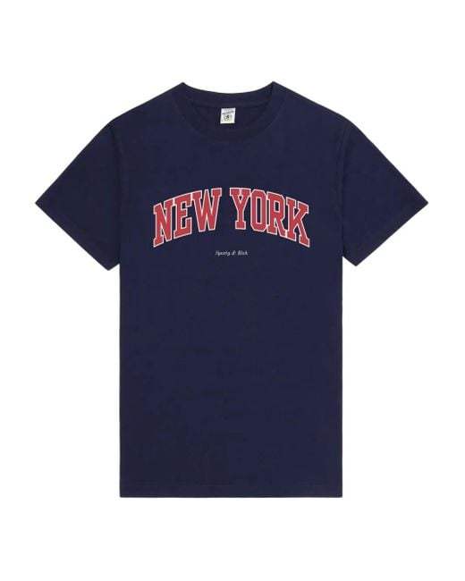 Sporty & Rich Blue New York Ivy T-Shirt