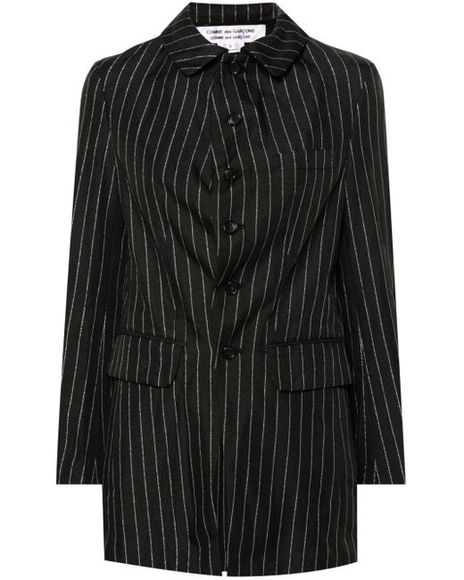 Pinstriped shirt jacket di Comme des Garçons in Black