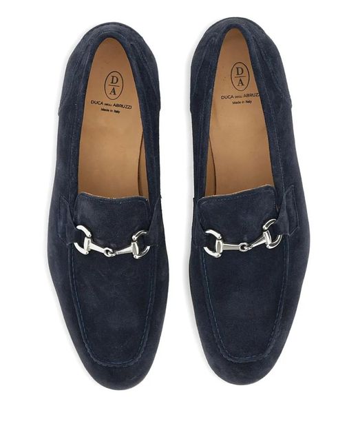 Duca Degli Abruzzi Blue Vasco Suede Loafers for men