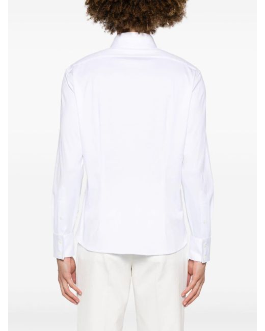 Chemise en coton à col italien Brunello Cucinelli pour homme en coloris White