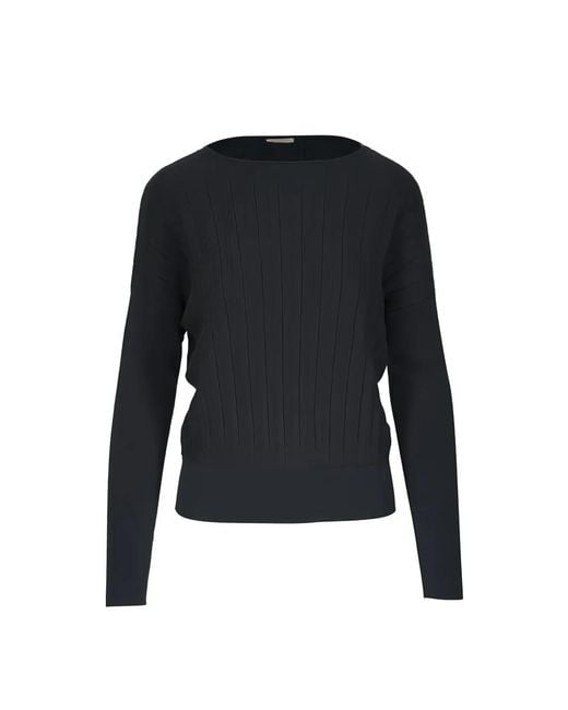 Agnona Black Ribbed Sweater