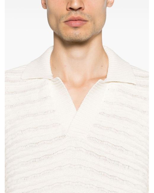 Daily Paper White Jabir Knitted Polo Shirt for men