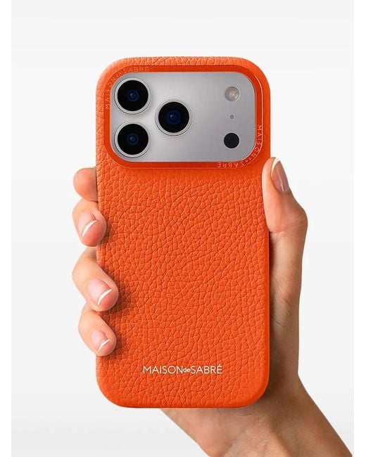Maison De Sabre Orange Leather Iphone 17 Pro Case