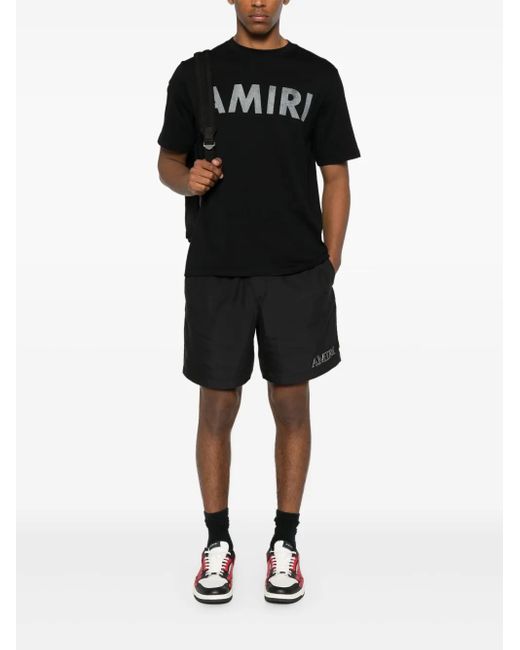 Amiri Black Bold Graphic Print Crew Neck T-Shirt for men