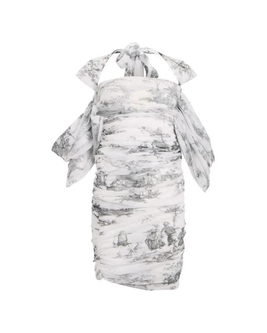 Philosophy Di Lorenzo Serafini White Ruched-Detail Mini Dress