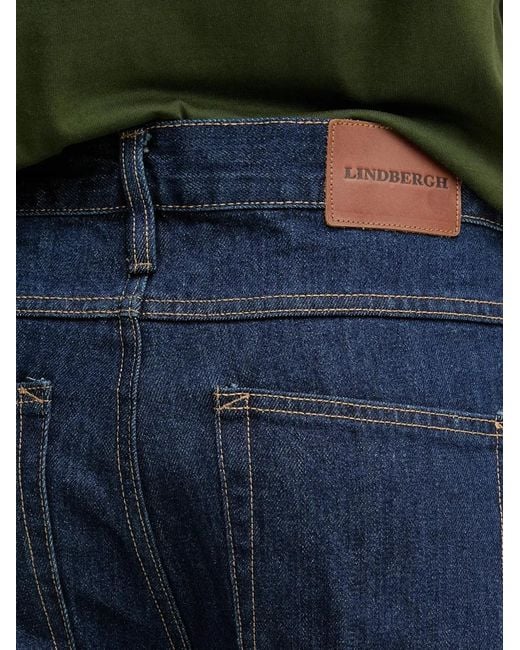 Lindbergh Blue Logo-Patch Straight-Leg Jeans for men