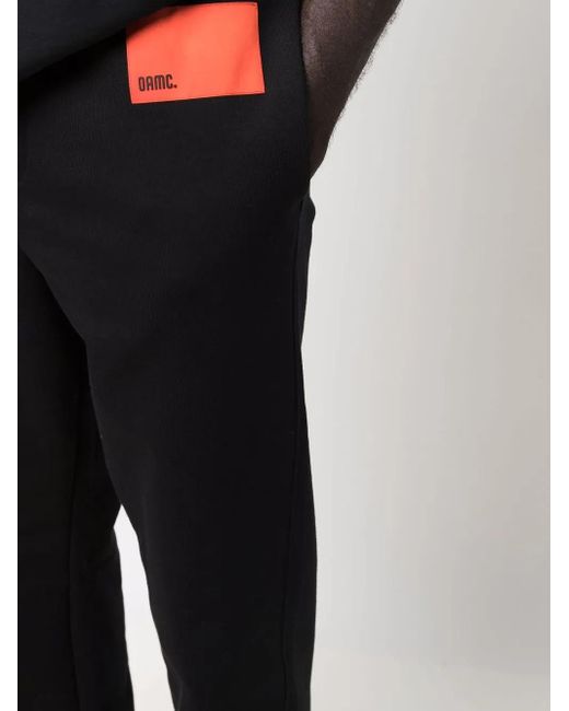 OAMC Black Logo-Patch Cotton Track Pants for men