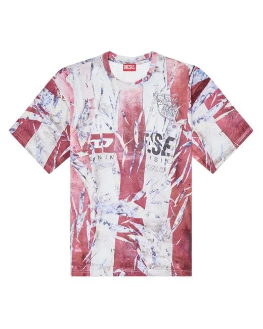 DIESEL Gebleekt T-Shirt in het Multicolor voor heren