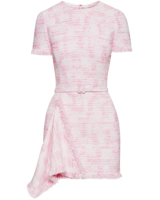 Oscar de la Renta Gedrapeerde Mini-jurk in het Pink