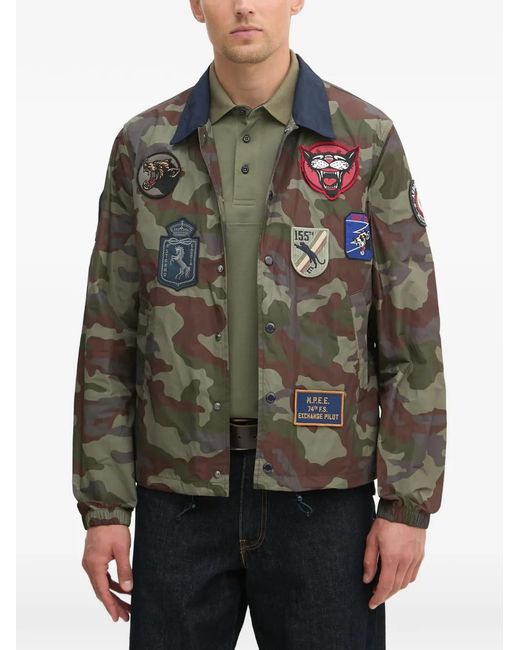 Aeronautica Militare Gray Camouflage Patched Jacket for men