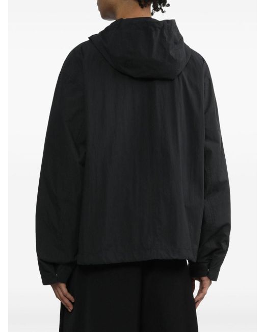 Jil Sander Black Hooded Long Sleeve Jacket for men