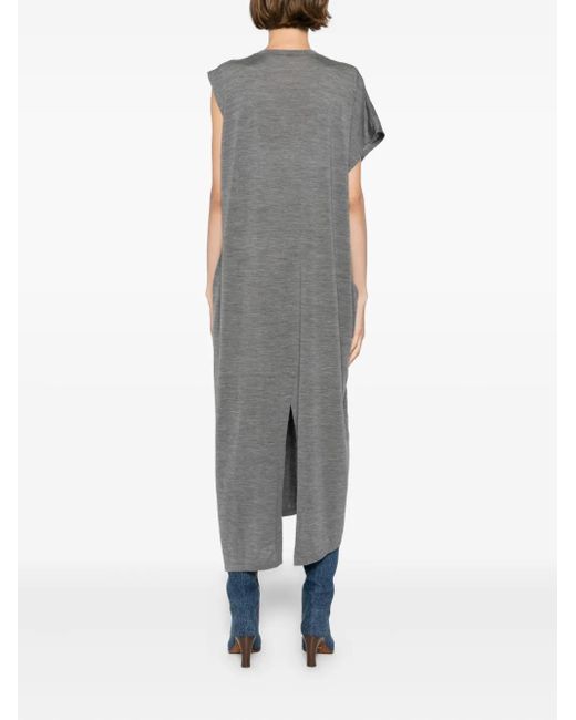 JNBY Gray Ärmelloses Kleid Mit V-Ausschnitt