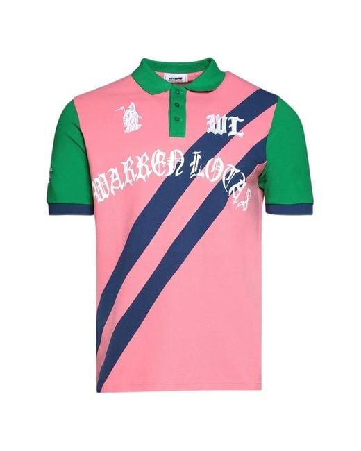 Warren Lotas Pink Reaper Academy Logo-Embroidered Polo Shirt for men