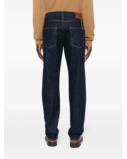 Fortela Blue Mid-Rise Straight-Leg Jeans for men