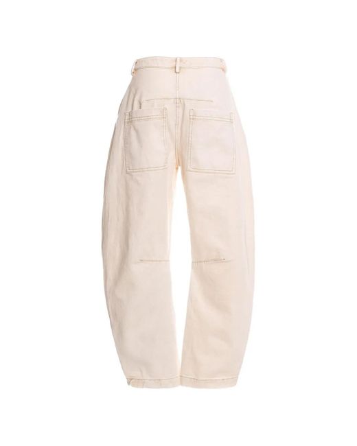 Agua Bendita White Fallon Floral-Embroidered Trousers