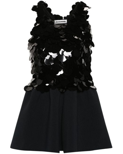 Sequin-embellished knitted top Jil Sander en coloris Black
