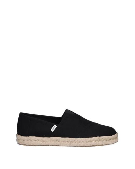 TOMS Black Alpargata Rope 2.0 Slip-On Braided-Sole Espadrilles for men