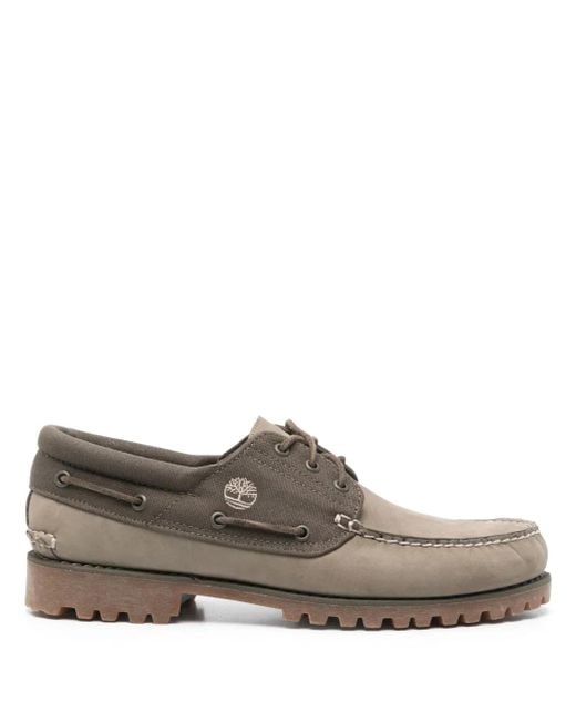 Timberland Brown Hand-Stitched 3-Eye Boat Shoes for men