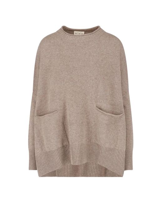 Ma'ry'ya Brown Side-Slit Pocket Sweater