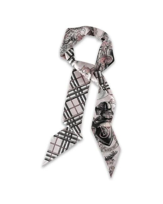 Burberry White Tartan Graphic Scarf