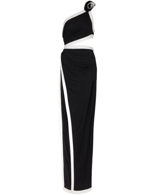 Robe longue à design asymétrique Balmain en coloris Black