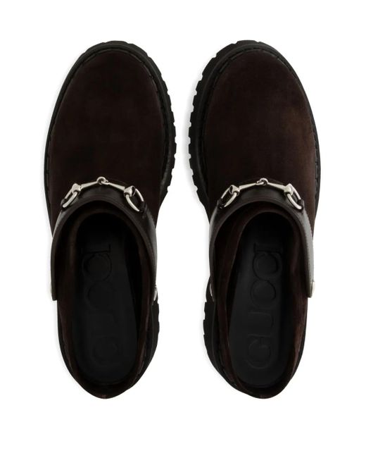 Gucci Brown Horsebit-Detail Mules