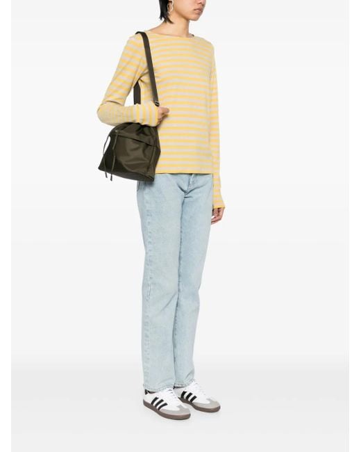 Agnes B. Black Drawstring Nylon Crossbody Bag