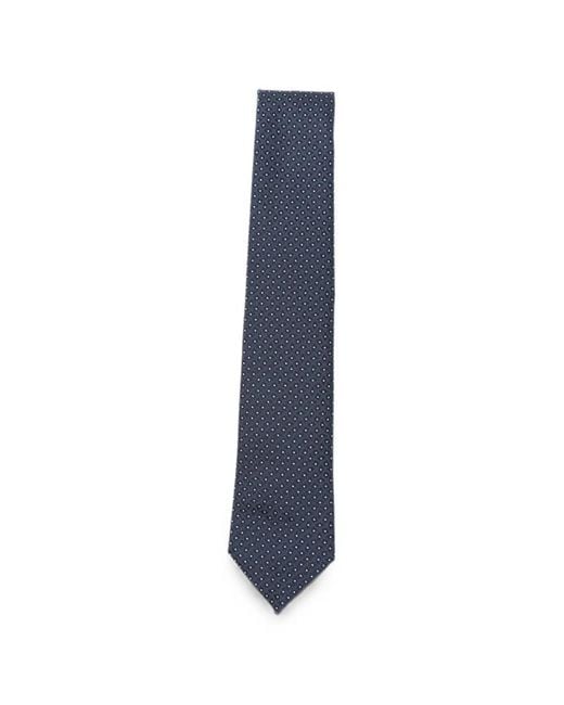 Emporio Armani Blue Geometric-Pattern Silk Tie for men