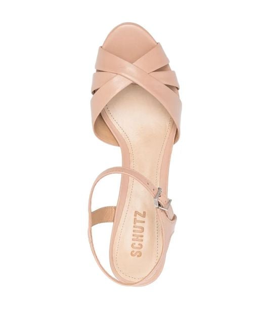 SCHUTZ SHOES Pink 110Mm Crossover-Straps Leather Sandals
