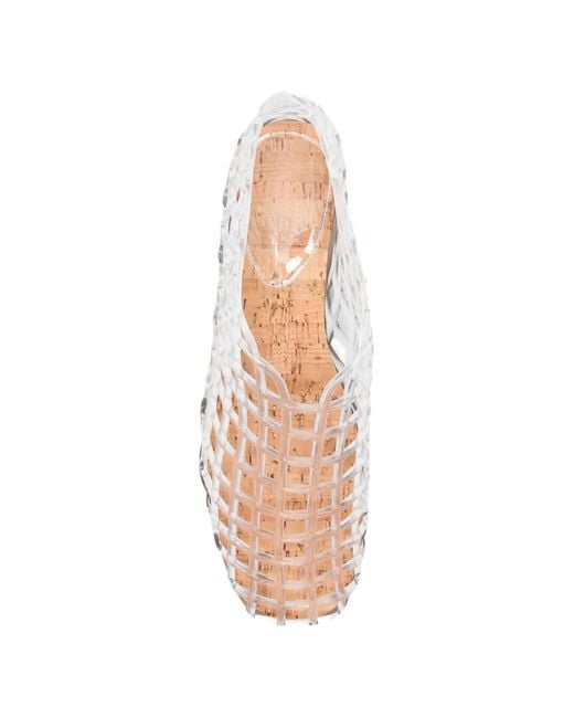 LA PISCINE White Perforated Ballet Flats