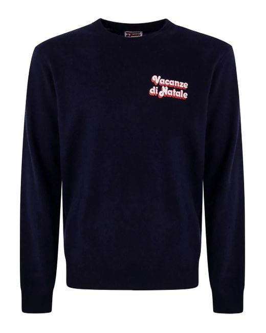 Jersey de lana de manga larga Mc2 Saint Barth de hombre de color Blue