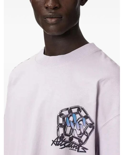 AllSaints Purple Affix T-Shirt for men