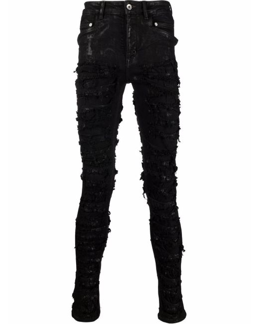 Rick Owens Black Tyrone Distressed Skinny Jeans for men