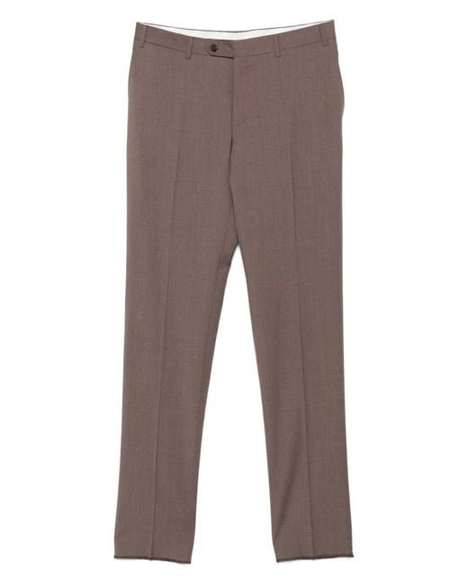 Canali Gray Tailored Trousers for men