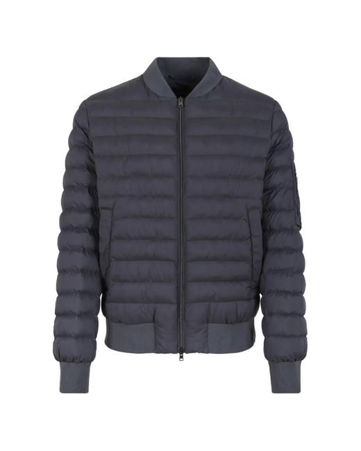 Herno Blue Zip Quilted Jacket for men