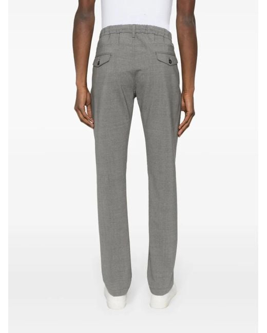 Eleventy Gray Pressed-Crease Trousers for men