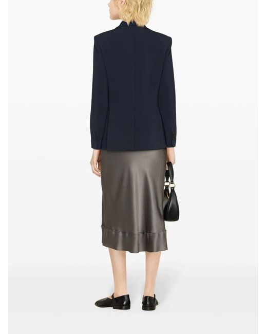 Theory Blue Single-Breasted Shawl-Lapels Blazer