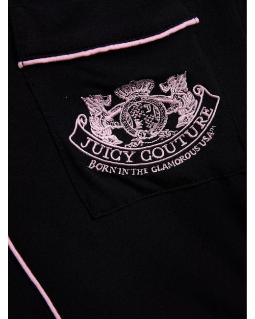 Juicy Couture Black Dog Crest Piped Pajamas