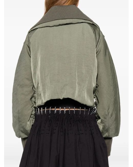 R13 Green Zip-Up Bomber Jacket
