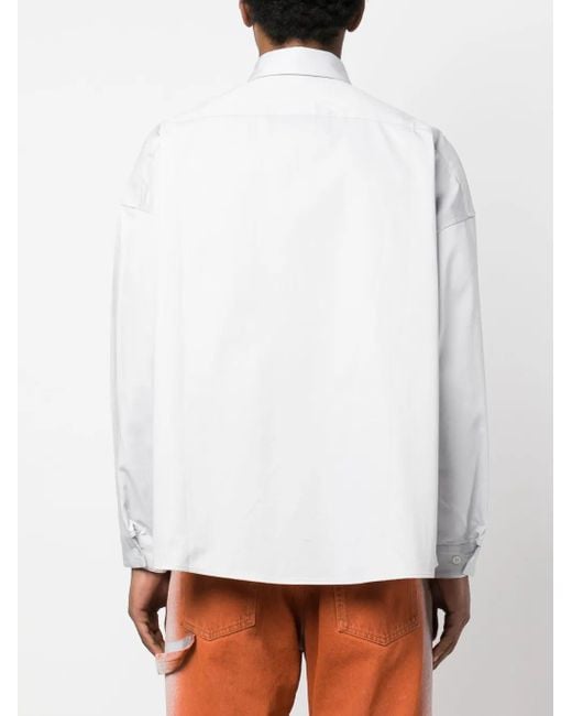 Marni White Logo-Embroidered Cotton Shirt for men