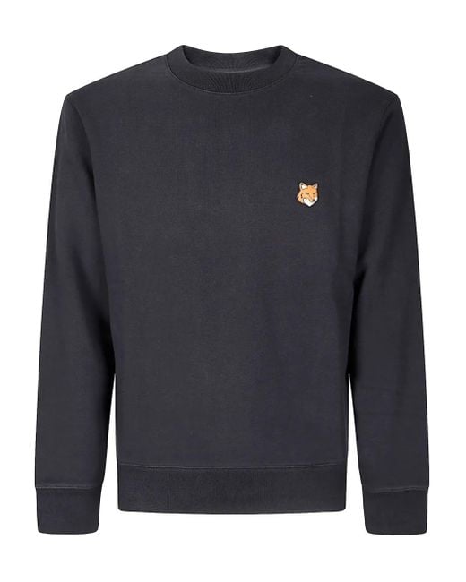 Sweat En Coton À Motif Fox Head Maison Kitsuné pour homme en coloris Blue