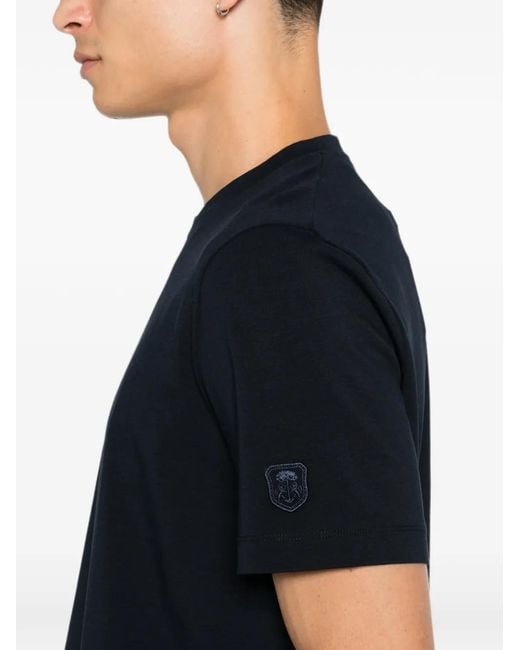 Corneliani Black Logo-Patch T-Shirt for men