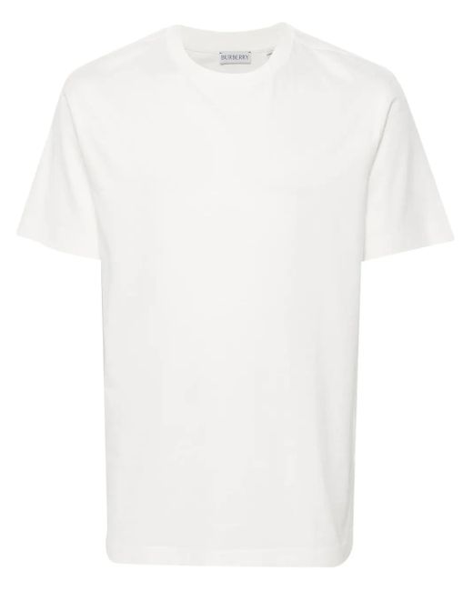 Burberry White Slim Fit Cotton T-Shirt With Hand-Drawn Fox Motif for men