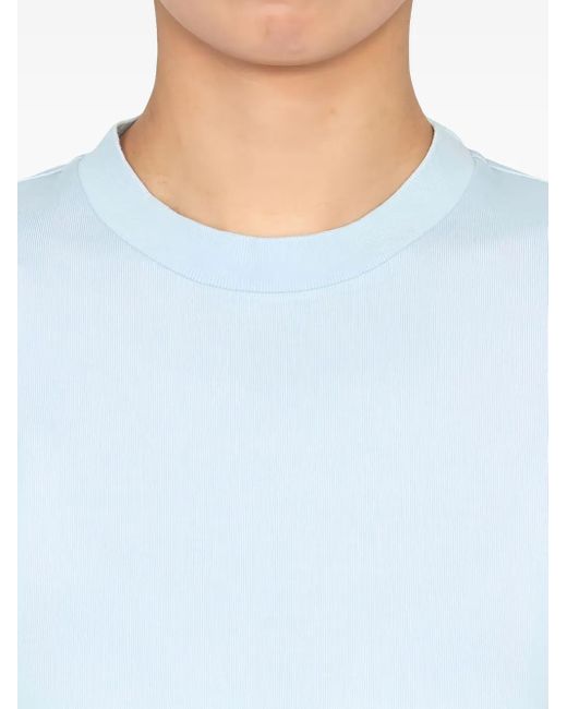 Thom Browne Blue Four-Bar Sleeve-Detail Sweater